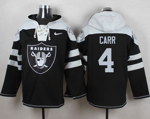 Nike Raiders #4 Derek Carr Black Player Pullover NFL Hoodie
